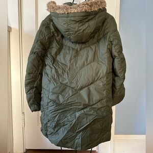 Women's Green Hooded Puffer Coat